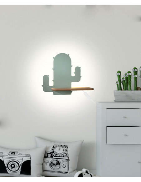 CANDELLUX CACTUS 1 LAMPA KINKIET 4W LED 4000K IQ KIDS Z PRZEW ZIELONY 21-00996