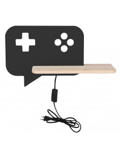 CANDELLUX CONSOLE LAMPA KINKIET ŚCIENNY 5W LED IQ KIDS Z PRZEWODEM Z WŁ. I WTYCZKĄ CZARNY 21-19684