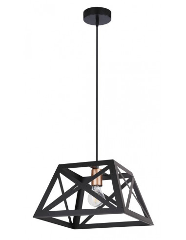 CANDELLUX Origami lampa wisząca czarny 1x40w e27 klosz czarny 31-78520