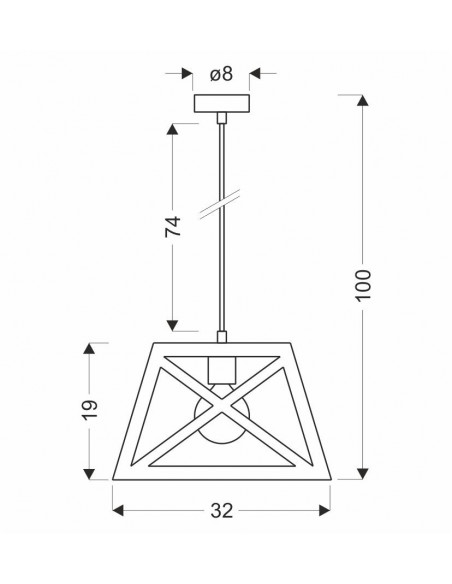 CANDELLUX Origami lampa wisząca czarny 1x40w e27 klosz czarny 31-78520