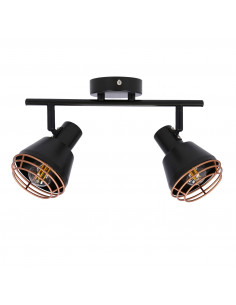 CANDELLUX Neria lampa sufitowa listwa czarny 2x40w e14 klosz miedziany 92-81780