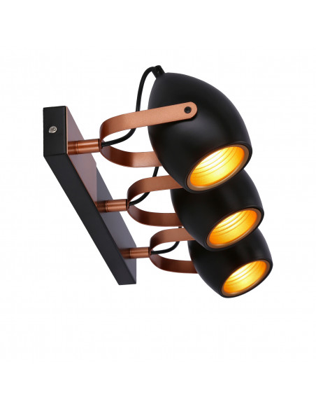 CANDELLUX Anica lampa sufitowa listwa czarny 3x40w e14 odbłyśnik złoty 93-82589