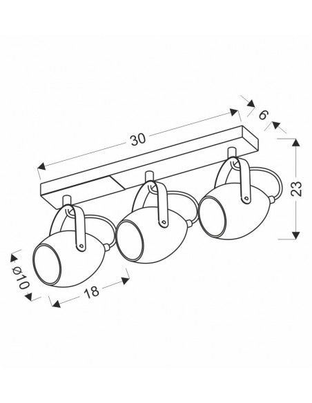 CANDELLUX Anica lampa sufitowa listwa czarny 3x40w e14 odbłyśnik złoty 93-82589