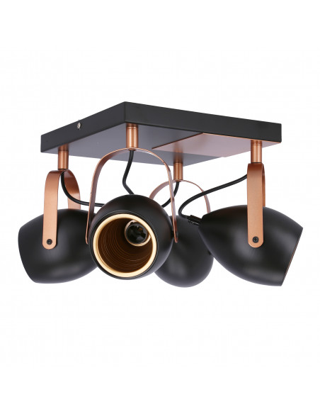 CANDELLUX Anica lampa sufitowa plafon czarny 4x40w e14 odbłyśnik złoty 98-83128