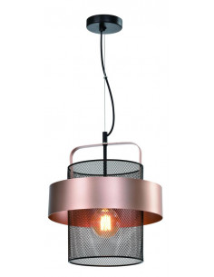 CANDELLUX Fiba lampa wisząca czarny 1x40w e27 klosz miedziano czarny 31-78490