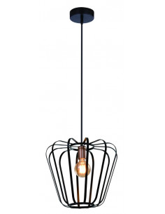 CANDELLUX Jonas lampa wisząca miedziany 1x40w e27 klosz czarny 31-78483