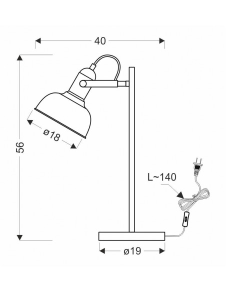 CANDELLUX RENO LAMPA STOŁOWA CZARNY 1X40W E27 KLOSZ CZARNY 41-80066