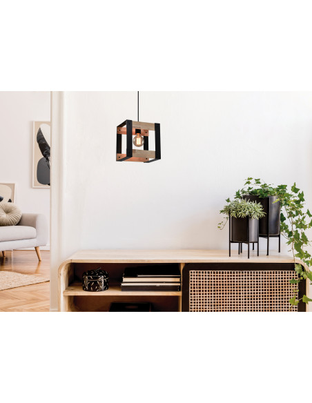 CANDELLUX Varna lampa wisząca czarny 1x40w e27 klosz czarny 31-78513