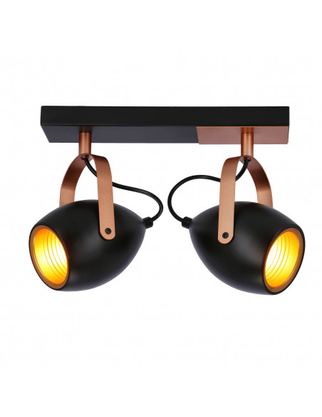 CANDELLUX Anica lampa sufitowa listwa czarny 2x40w e14 odbłyśnik złoty 92-81797