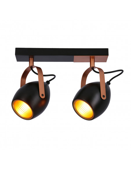 CANDELLUX Anica lampa sufitowa listwa czarny 2x40w e14 odbłyśnik złoty 92-81797