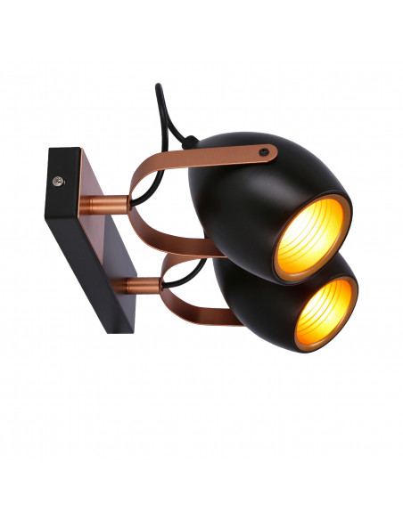 CANDELLUX Anica lampa sufitowa listwa czarny 2x40w e14 odbłyśnik złoty 92-81797