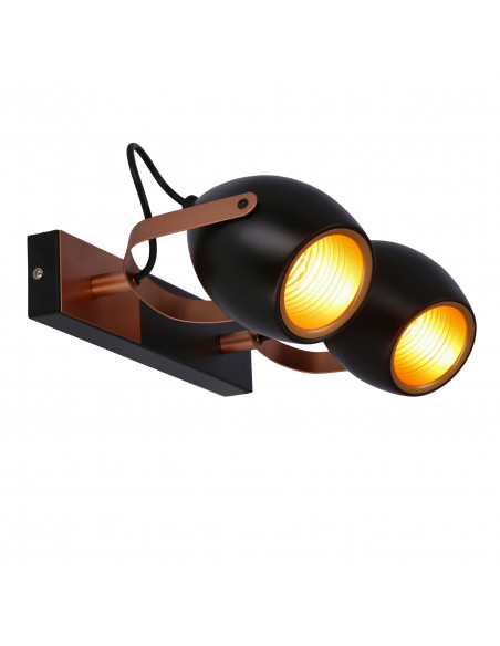 CANDELLUX Anica lampa sufitowa listwa czarny 2x40w e14 odbłyśnik złoty 92-81797