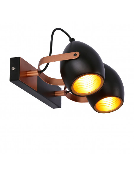 CANDELLUX Anica lampa sufitowa listwa czarny 2x40w e14 odbłyśnik złoty 92-81797