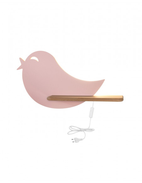 CANDELLUX BIRD LAMPA KINKIET 5W LED 4000K IQ KIDS Z PRZEWODEM Z WŁ. I WTYCZKĄ RÓŻOWY 21-85054