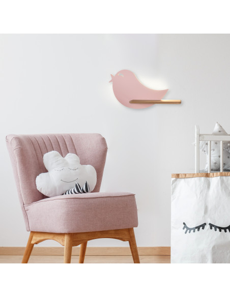 CANDELLUX BIRD LAMPA KINKIET 5W LED 4000K IQ KIDS Z PRZEWODEM Z WŁ. I WTYCZKĄ RÓŻOWY 21-85054