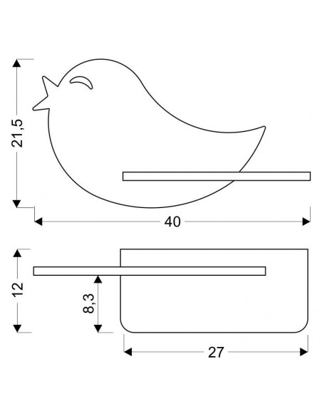 CANDELLUX BIRD LAMPA KINKIET 5W LED 4000K IQ KIDS Z PRZEWODEM Z WŁ. I WTYCZKĄ RÓŻOWY 21-85054