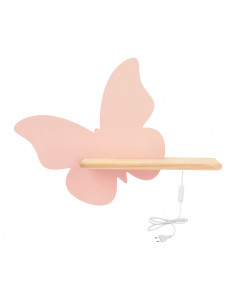 CANDELLUX BUTTERFLY LAMPA KINKIET 5W LED 4000K IQ KIDS Z PRZEWODEM Z WŁ. I WTYCZKĄ RÓŻOWY 21-85177