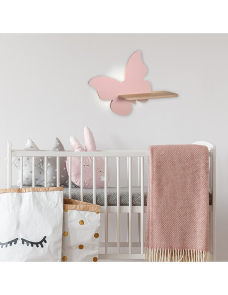 CANDELLUX BUTTERFLY LAMPA KINKIET 5W LED 4000K IQ KIDS Z PRZEWODEM Z WŁ. I WTYCZKĄ RÓŻOWY 21-85177