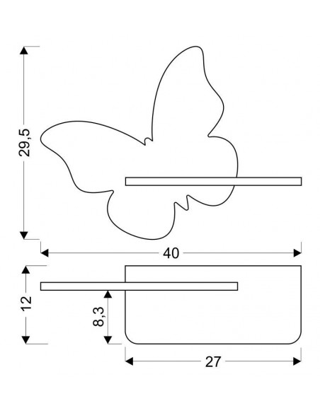 CANDELLUX BUTTERFLY LAMPA KINKIET 5W LED 4000K IQ KIDS Z PRZEWODEM Z WŁ. I WTYCZKĄ RÓŻOWY 21-85177