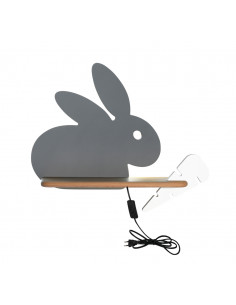 CANDELLUX RABIT LAMPA KINKIET 4W LED 4000K IQ KIDS Z PRZEWODEM Z WŁ. I WTYCZKĄ SZARY+BIAŁY 21-85184