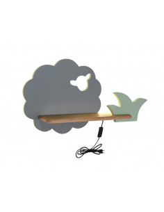 CANDELLUX SHEEP LAMPA KINKIET 5W LED 4000K IQ KIDS Z PRZEWODEM Z WŁ. I WTYCZKĄ SZARY+MIĘTOWY 21-85146