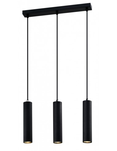 CANDELLUX Tubo lampa wisząca czarny 3x25w gu10 klosz 25cm czarny 33-79091