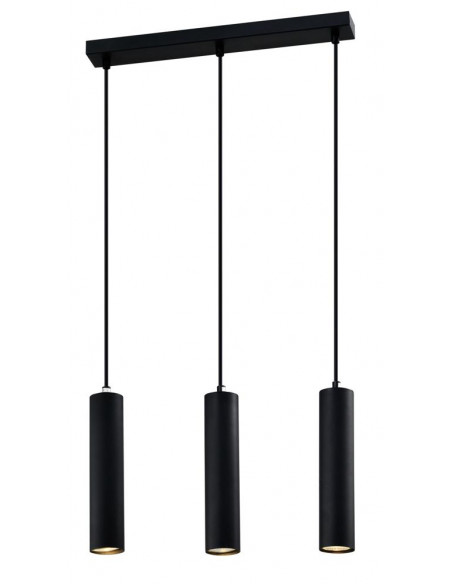 CANDELLUX Tubo lampa wisząca czarny 3x25w gu10 klosz 25cm czarny 33-79091
