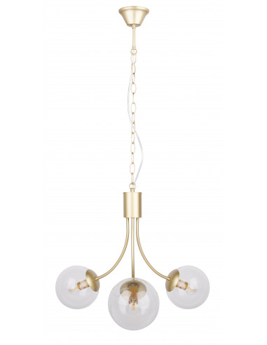 CANDELLUX Dani lampa wisząca mosiądz 3x40w e14 klosz bezbarwny 33-79015