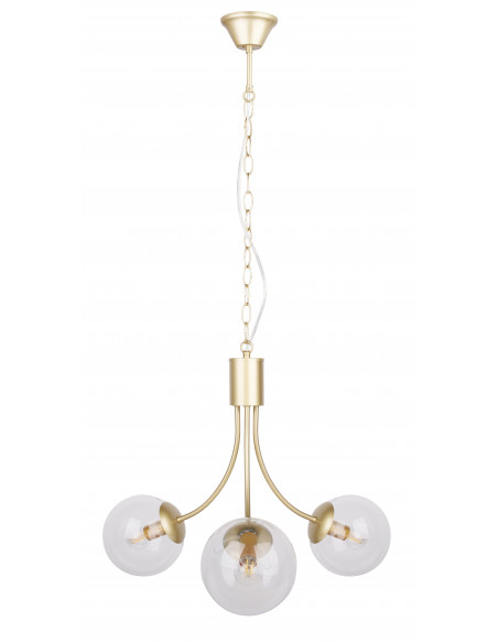 CANDELLUX Dani lampa wisząca mosiądz 3x40w e14 klosz bezbarwny 33-79015