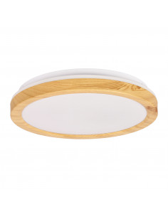 CANDELLUX LAMPA SUFITOWA GANDAVA PLAFON 18W LED BIAŁO DREWNIANY 4000K 13-75109