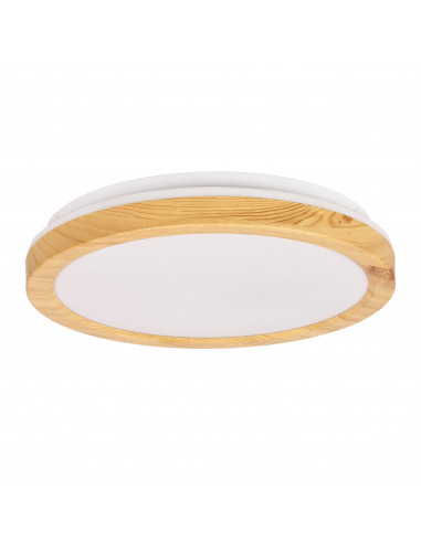 CANDELLUX LAMPA SUFITOWA GANDAVA PLAFON 18W LED BIAŁO DREWNIANY 4000K 13-75109
