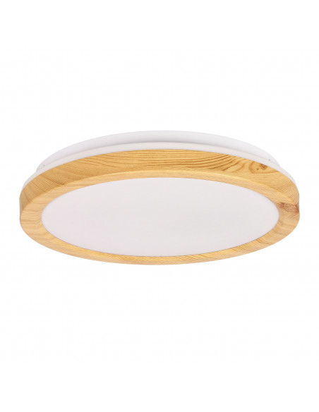 CANDELLUX LAMPA SUFITOWA GANDAVA PLAFON 18W LED BIAŁO DREWNIANY 4000K 13-75109