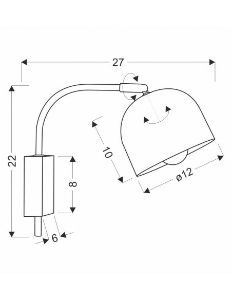 CANDELLUX LAMPA RUPI KINKIET 1X40W E27 PATYNOWY 21-75475