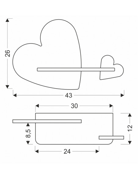 CANDELLUX HEART LAMPA KINKIET 5W LED IQ KIDS Z PRZEWODEM Z WŁ. I WTYCZKĄ RÓŻOWY+BIAŁY 21-84552