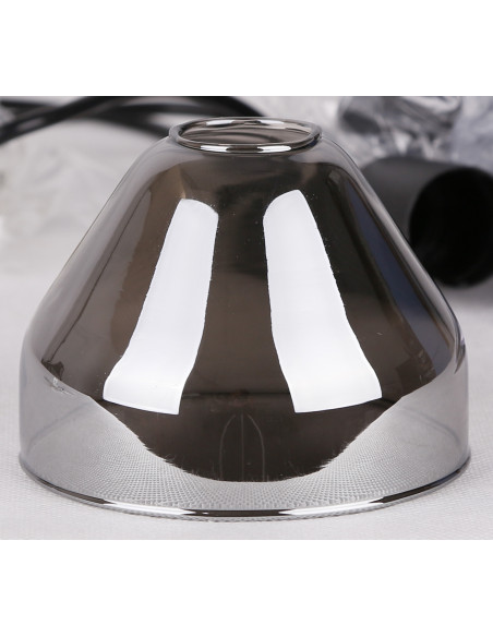 CANDELLUX LAMPA WISZĄCA GREGORY TALERZ CZARNY BRĄZ 3X40W E14 KLOSZ DYMIONY 33-78995