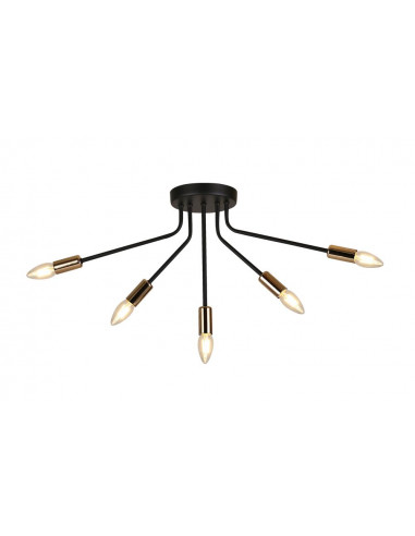 CANDELLUX LAMPA WISZĄCA TIARA 5X40W E14 CZARNY 35-79268