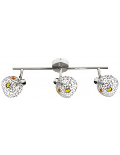 CANDELLUX ARON LISTWA 3X40W G9 CHROM KRYSZTAŁ BURSZTYN 93-12197