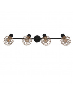 CANDELLUX LAMPA ACROBAT LISTWA 4X40W E14 CZARNY KLOSZ ZŁOTY 94-66657