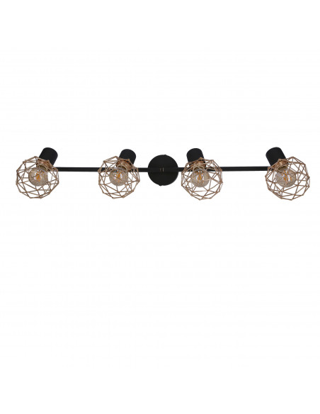 CANDELLUX LAMPA ACROBAT LISTWA 4X40W E14 CZARNY KLOSZ ZŁOTY 94-66657