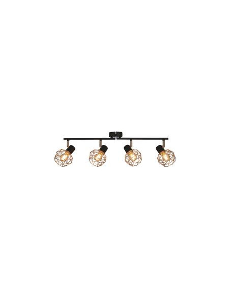 CANDELLUX LAMPA ACROBAT LISTWA 4X40W E14 CZARNY KLOSZ ZŁOTY 94-66657