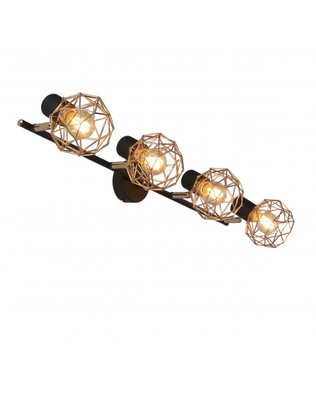 CANDELLUX LAMPA ACROBAT LISTWA 4X40W E14 CZARNY KLOSZ ZŁOTY 94-66657