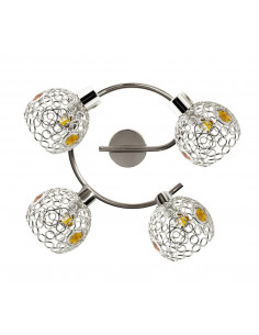 CANDELLUX LAMPA ARON SPIRALA 4X40W G9 CHROM KRYSZTAŁ BURSZTYN 98-12272