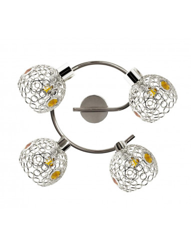 CANDELLUX LAMPA ARON SPIRALA 4X40W G9 CHROM KRYSZTAŁ BURSZTYN 98-12272
