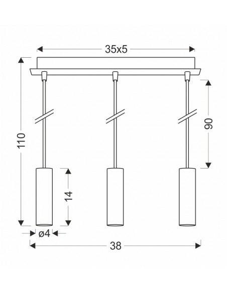 CANDELLUX LAMPA WISZĄCA DALLAS 142 MM 3 ZŁOTY 50103035
