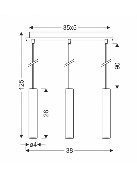 CANDELLUX LAMPA WISZĄCA DALLAS 284 MM 3 ZŁOTY 50103037