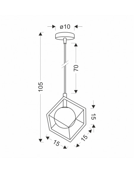 CANDELLUX LAMPA WISZĄCA WEERT 1 CZARNY ZŁOTY 115x15x15 50101045