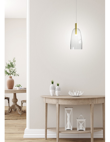 CANDELLUX LAMPA WISZĄCA MODENA 1 ZŁOTY 140x14,5x14,5 50133067