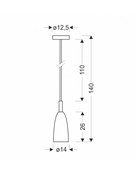 CANDELLUX LAMPA WISZĄCA MODENA 1 ZŁOTY 140x14,5x14,5 50133067