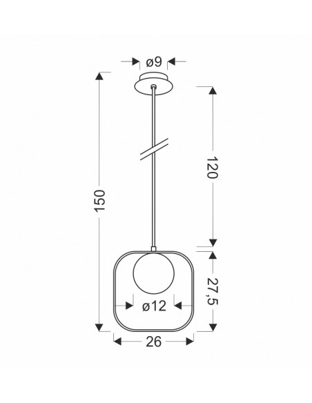 CANDELLUX LAMPA WISZĄCA TULA 1 ZŁOTY 140x12x26 50101073