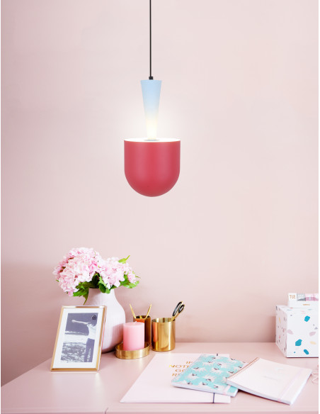CANDELLUX LAMPA WISZĄCA VISBY 1 NIEBIESKI CZERWONY 50101164